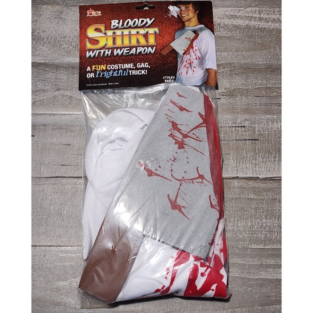 Bloody Shirt with Cleaver Shirt Costume‎ Loftus International Gag Halloween NWT